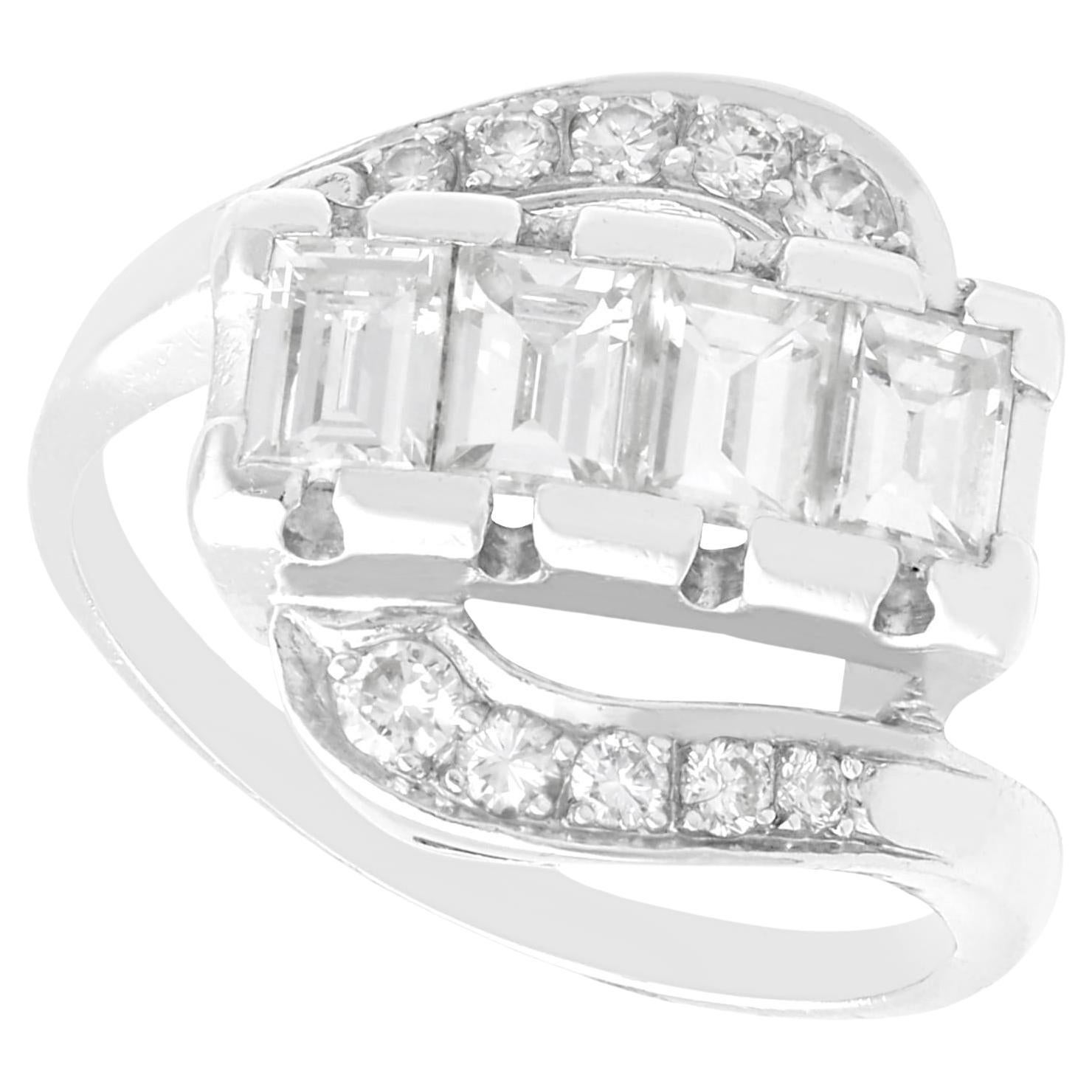 Vintage 1.71Ct Diamond and Platinum Twist Ring Circa 1950
