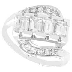 Vintage 1.71Ct Diamond and Platinum Twist Ring Circa 1950