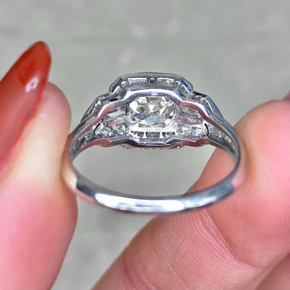 Vintage 1.72 Carat Old Euro-Cut Diamond Engagement Ring, Platinum, circa 1930 For Sale 5