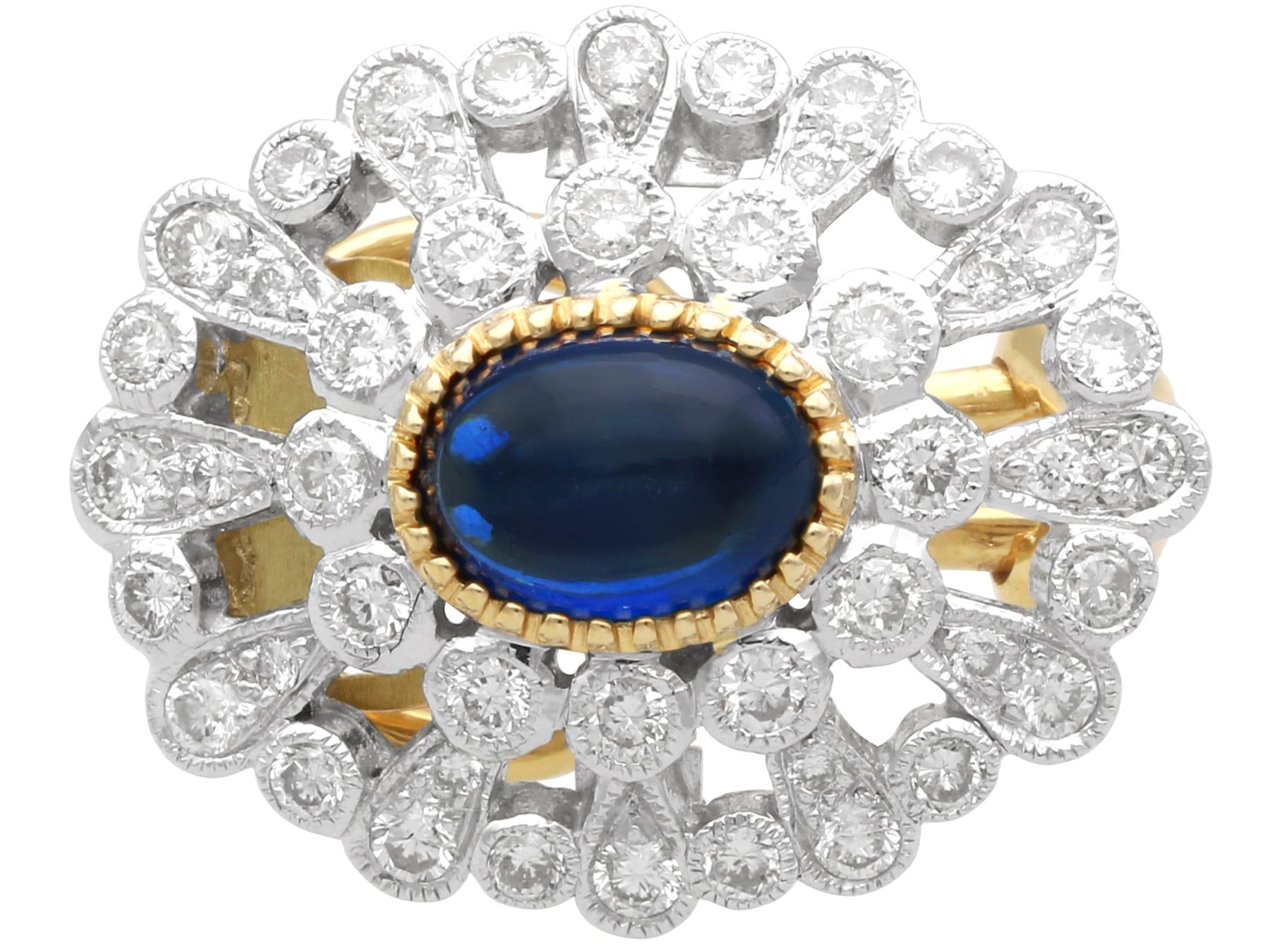Women's or Men's Vintage 1.72 Carat Sapphire and 1.80 Carat Diamond, Platinum Earrings Circa 1990 For Sale