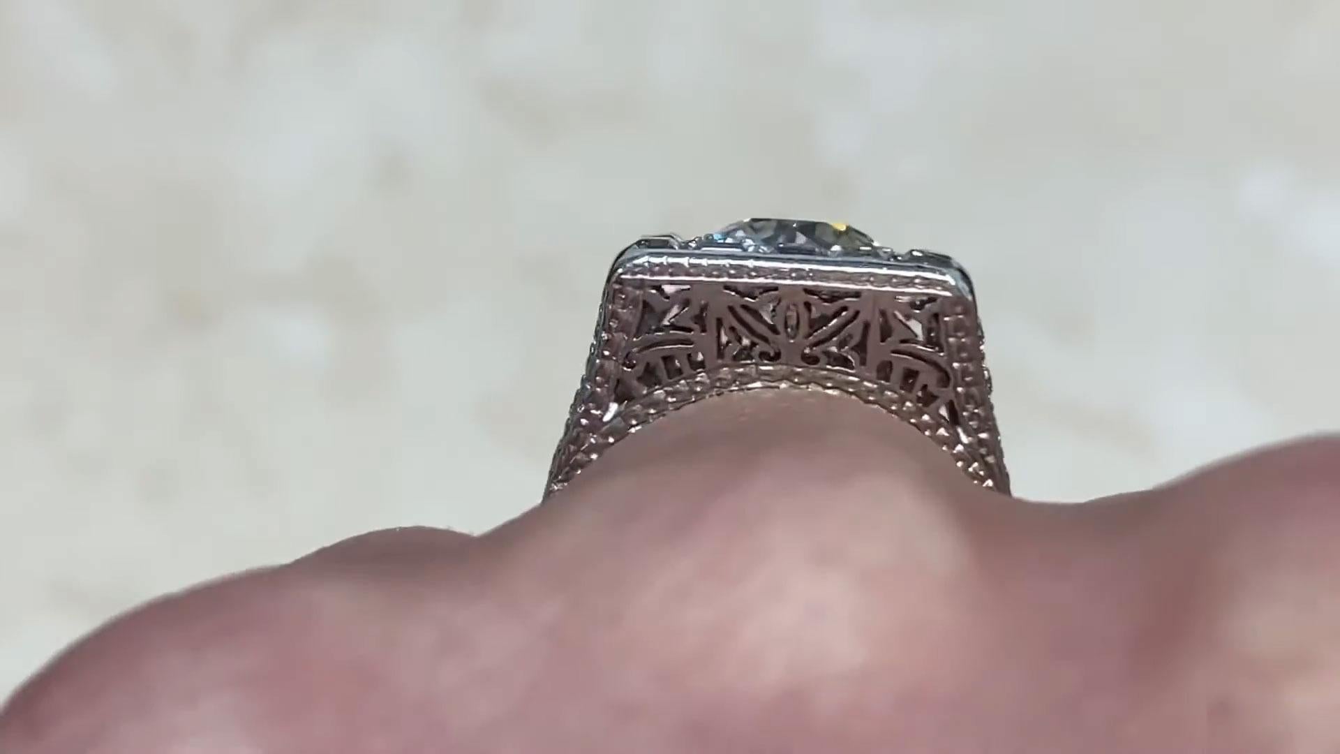 Women's Vintage Old European Diamond Engagement Ring (Approx. 1.70-Carats), Platinum For Sale