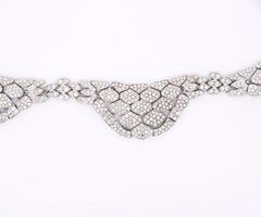 Vintage 17.6 Carat Round Diamond Pave Choker Necklace