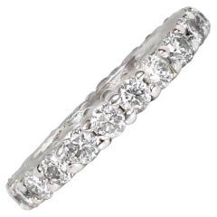 Vintage 1.76ct Round Brilliant Cut Diamond Band Ring, I Color, White Gold