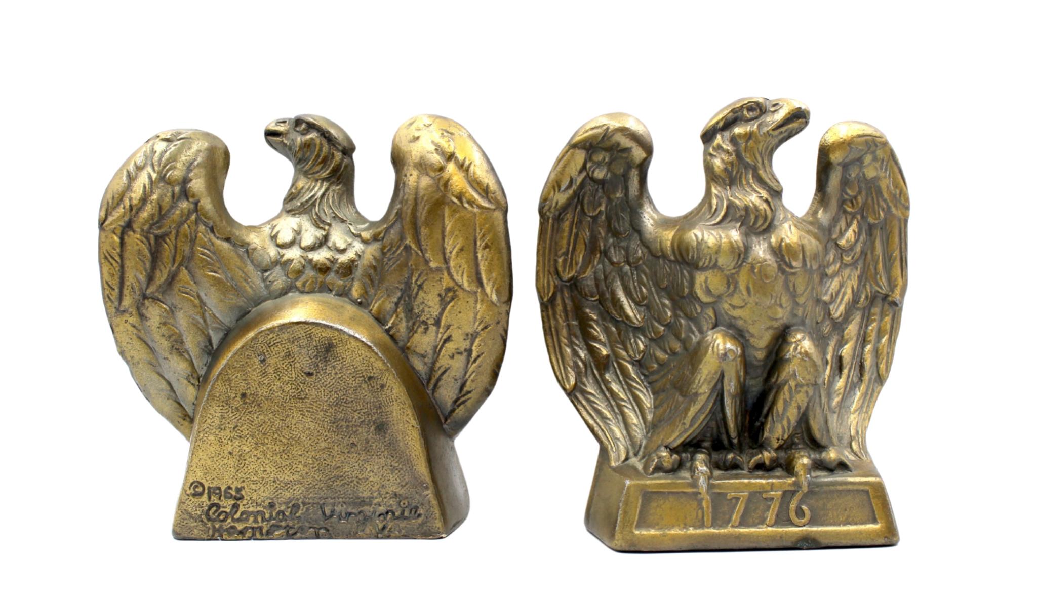 vintage brass eagle bookends