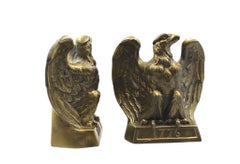 Vintage "1776" Brass American Eagle Bookends by Colonial Virginia