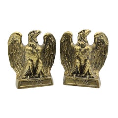Vintage "1776" Brass American Eagle Bookends by Colonial Virginia