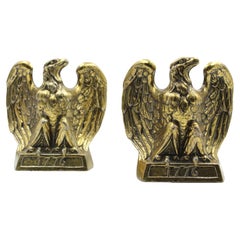 Vintage "1776" Brass American Eagle Bookends by Colonial Virginia