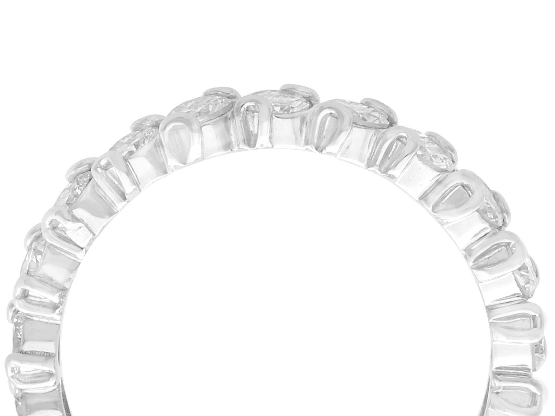 A stunning, fine and impressive 1.78 carat diamond and 18 karat white gold full eternity ring; part of our vintage jewellery and estate jewelry collections.

This stunning, fine and impressive vintage eternity band has been crafted in 18k white