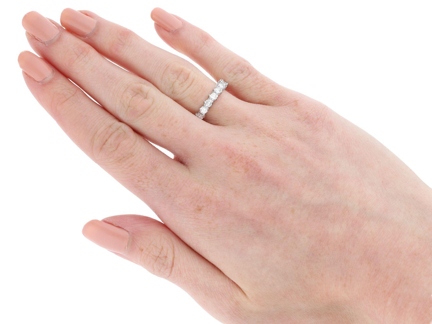 Vintage 1.78 Carat Diamond and 18k White Gold Full Eternity Ring For Sale 1