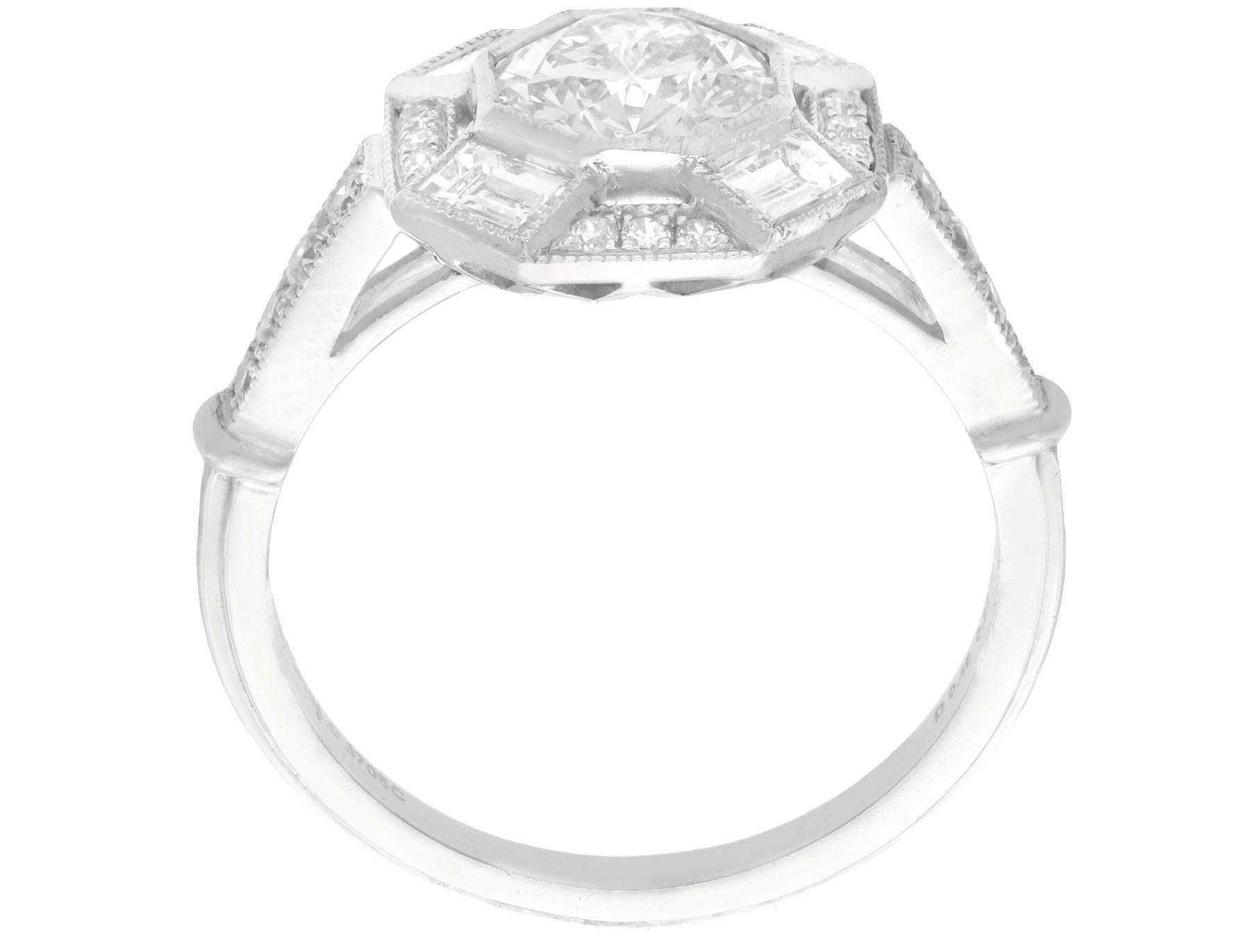 Women's Vintage 1.79 Carat Diamond and Platinum Cocktail Ring