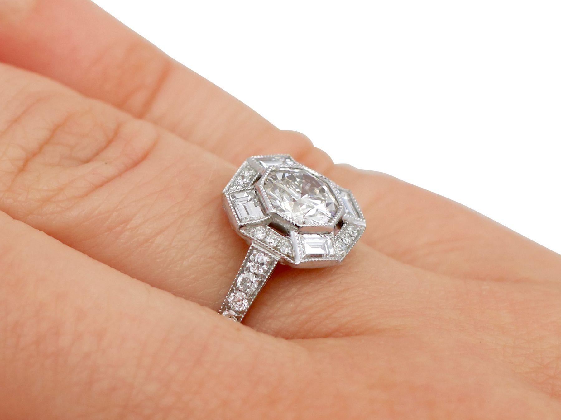 Vintage 1.79 Carat Diamond and Platinum Cocktail Ring 2