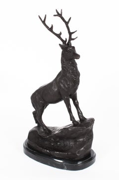 Vieille paire de cerfs en bronze 20eme siècle