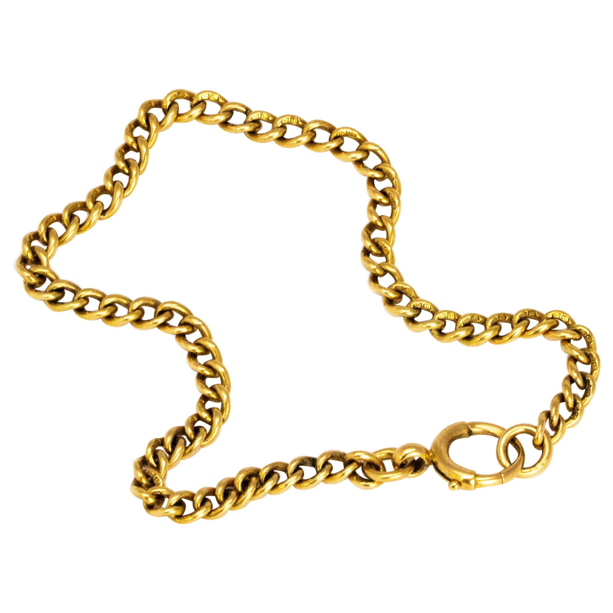 Vintage 18 Carat Curb Chain Bracelet