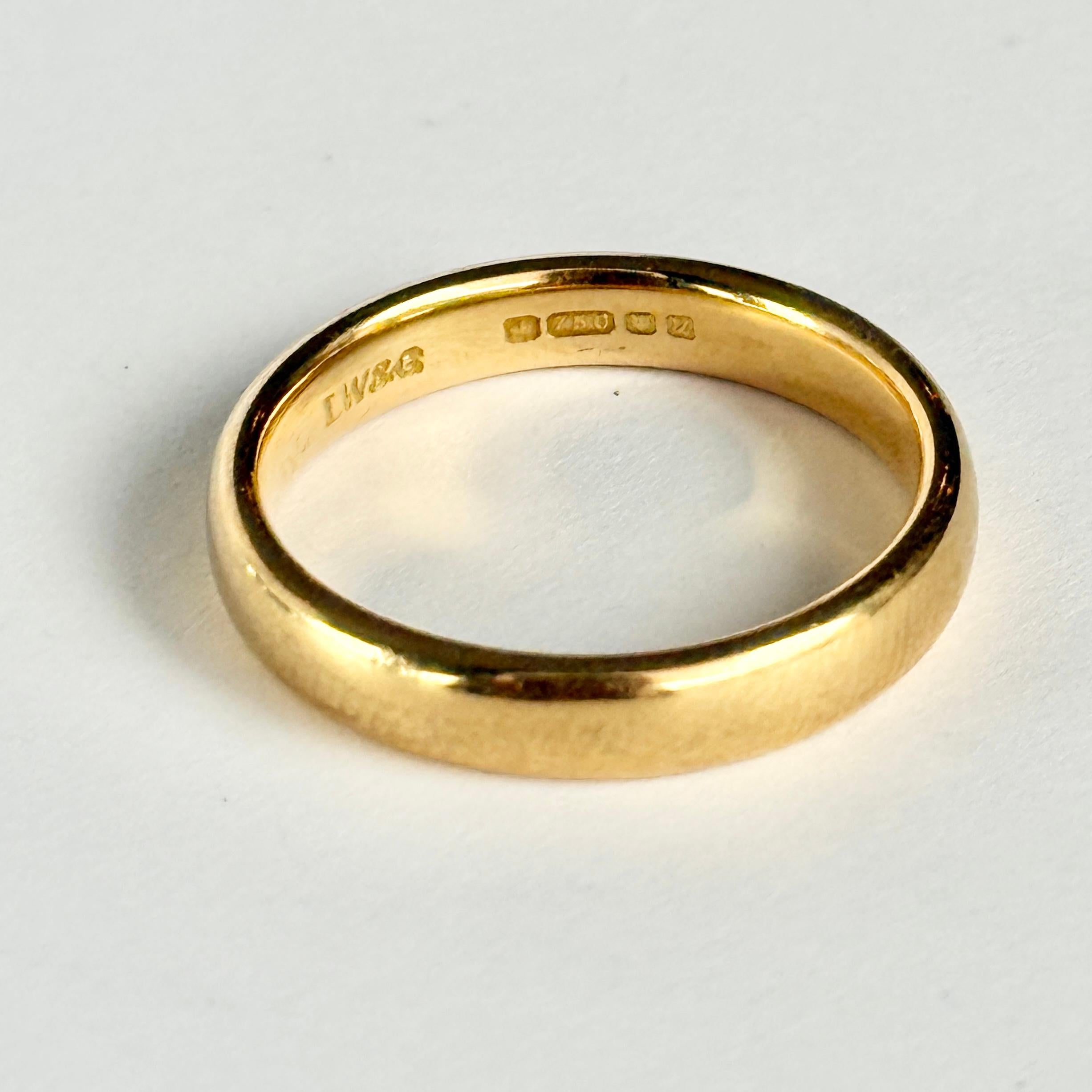 Vintage 18 Carat Gold Band In Good Condition For Sale In Chipping Campden, GB
