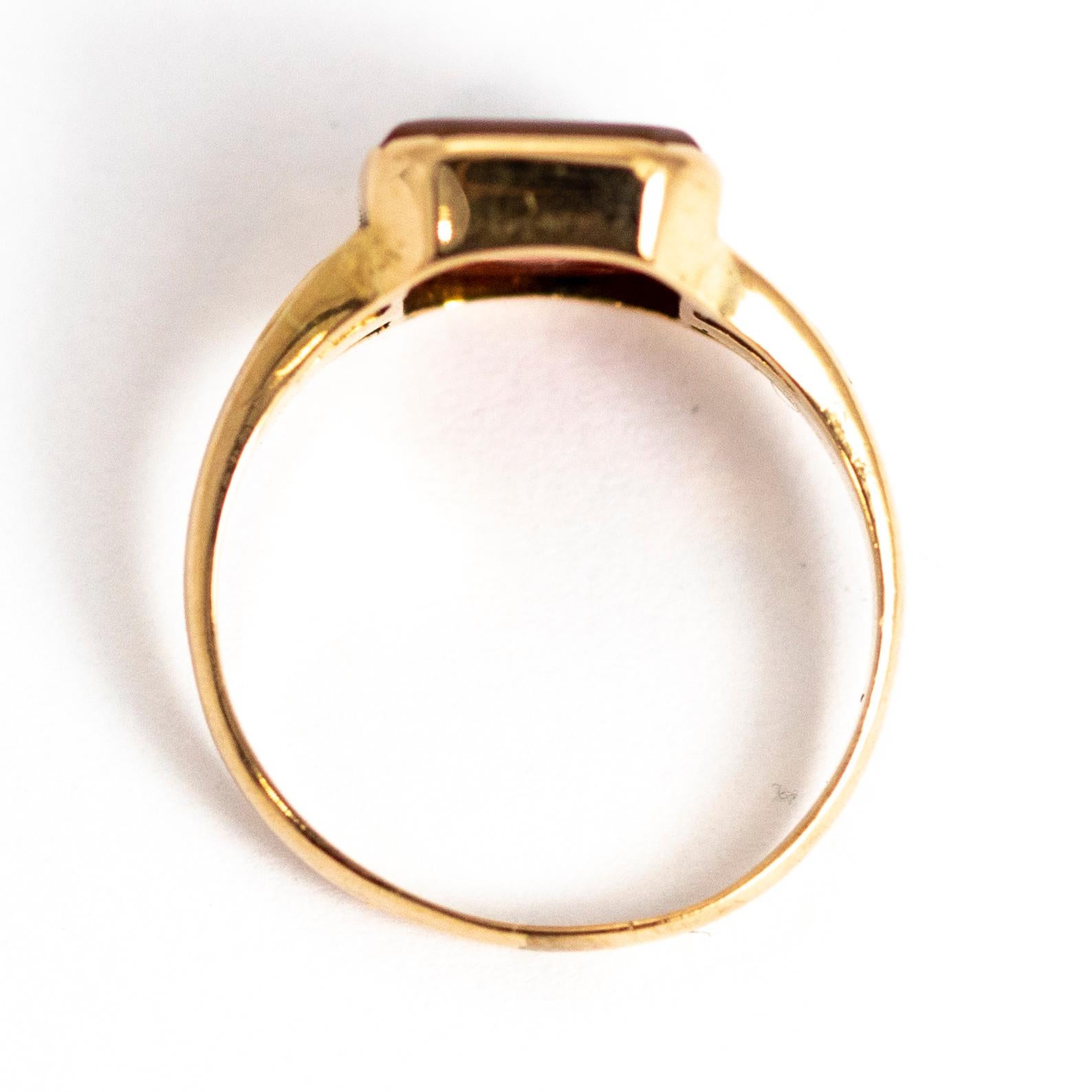 Vintage 18 Carat Gold Carved Intaglio Signet Ring 3