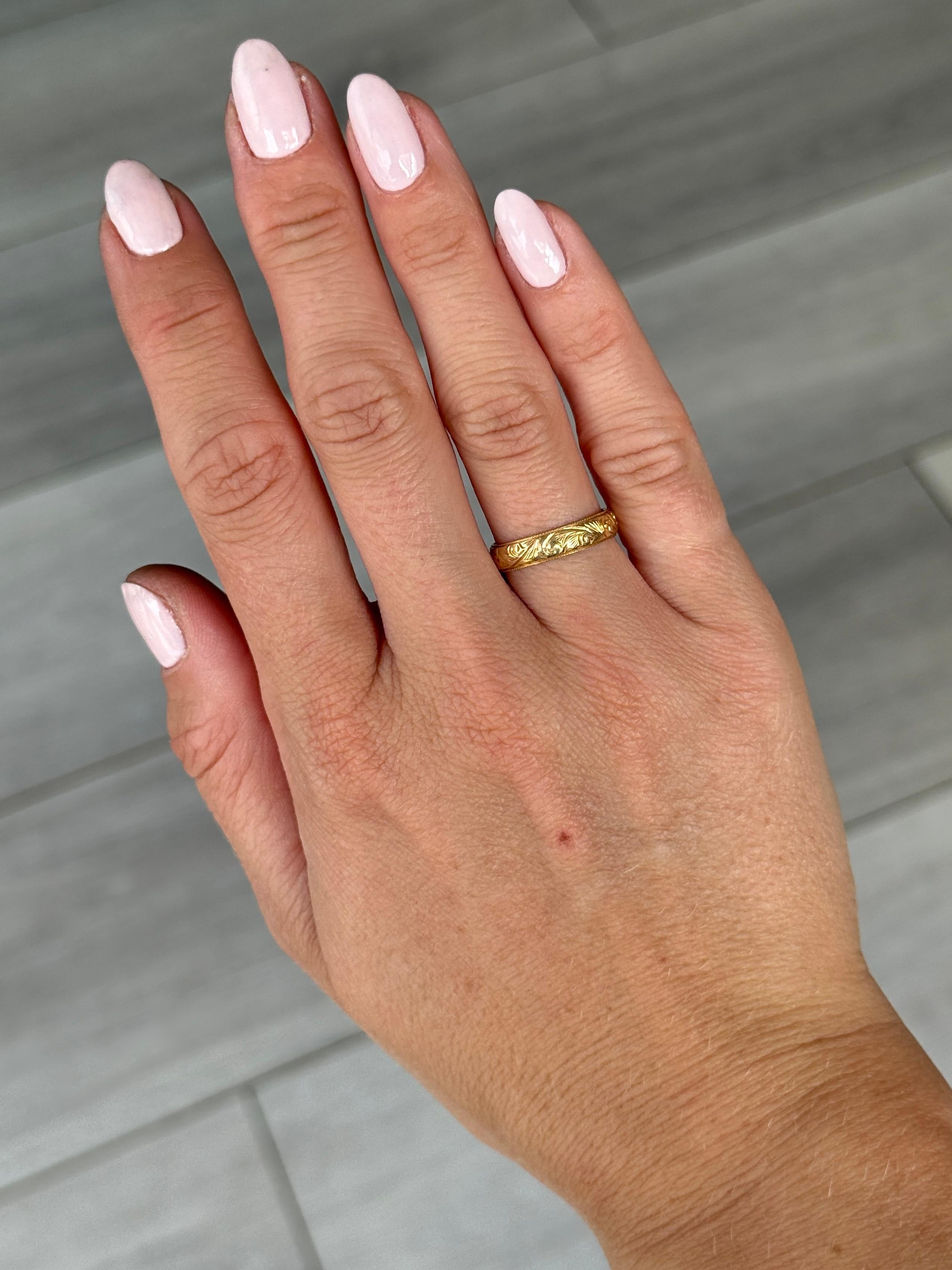 18 Karat Gold Dekoratives Vintage-Ring (Moderne) im Angebot