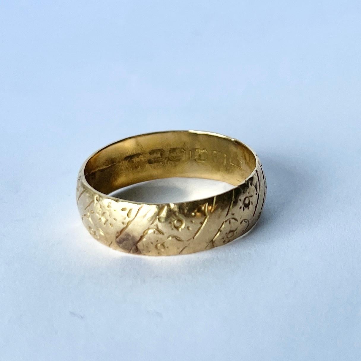 18 Karat Gold Dekoratives Vintage-Ring für Damen oder Herren im Angebot