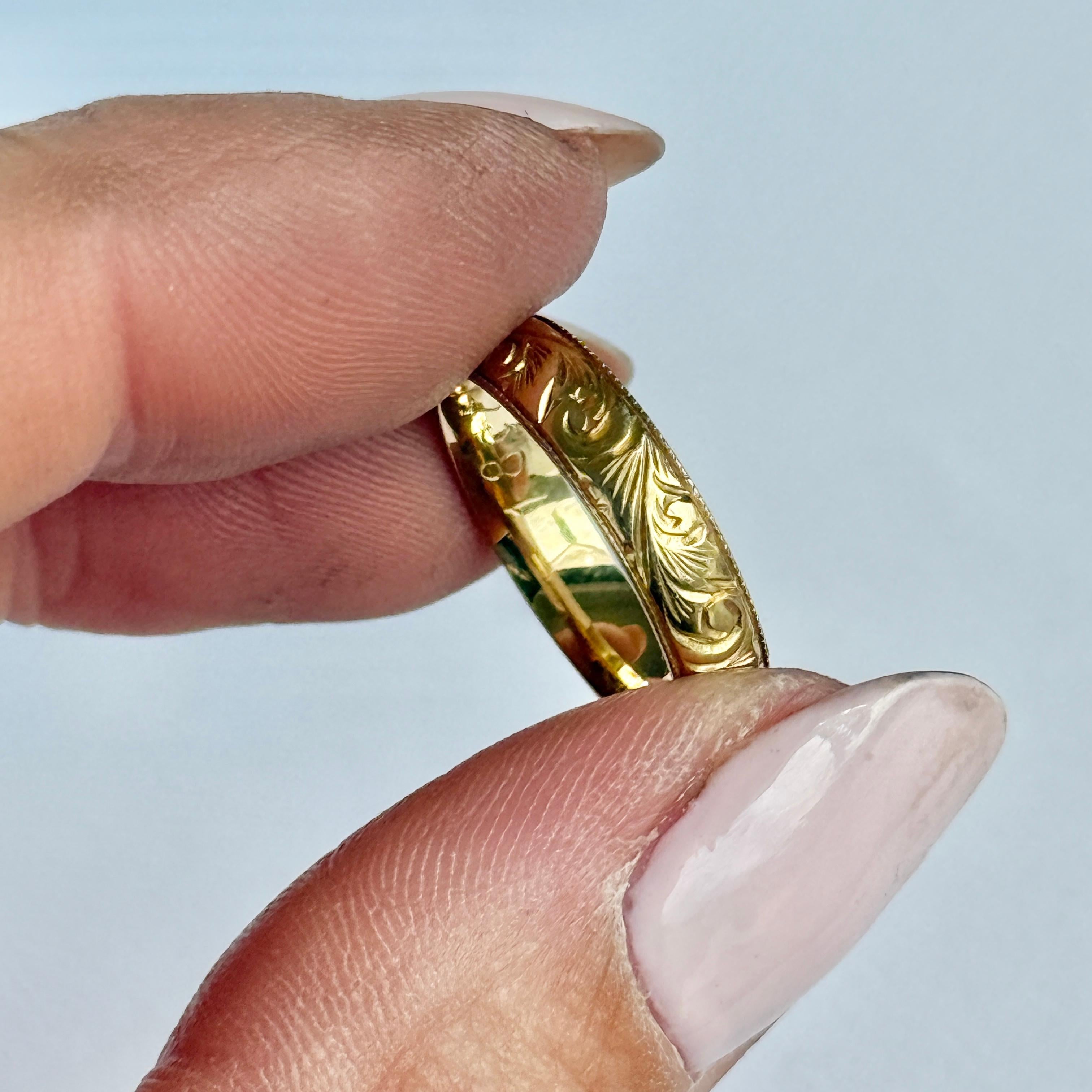 18 Karat Gold Dekoratives Vintage-Ring im Zustand „Gut“ im Angebot in Chipping Campden, GB