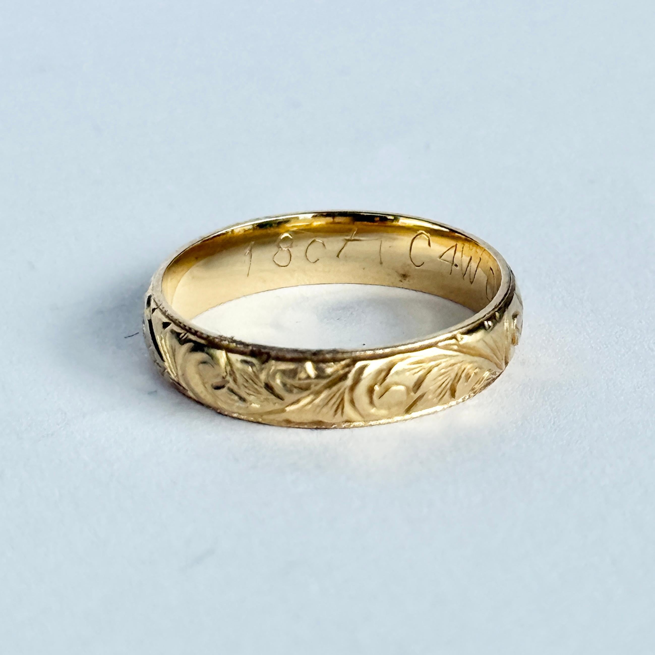 18 Karat Gold Dekoratives Vintage-Ring für Damen oder Herren im Angebot