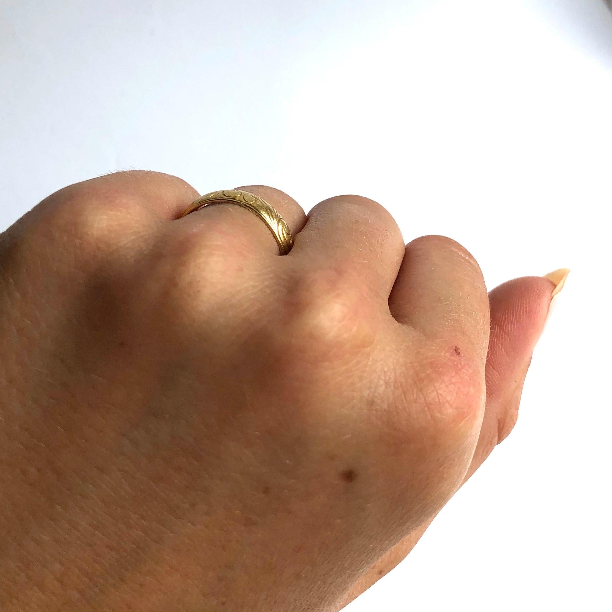 18 Karat Gold Deko-Ring, Vintage für Damen oder Herren im Angebot