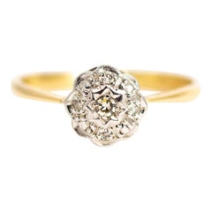 Vintage 18 Carat Gold Diamond Cluster Ring