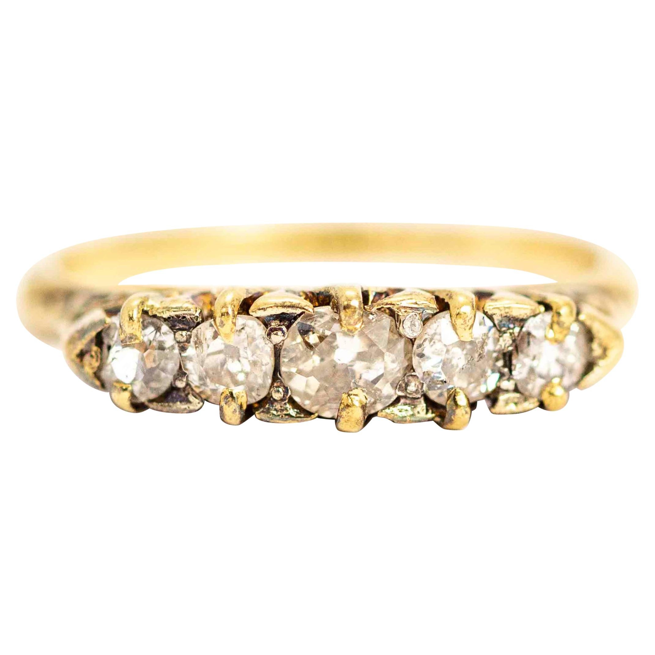 Vintage 18 Carat Gold Diamond Five-Stone Ring
