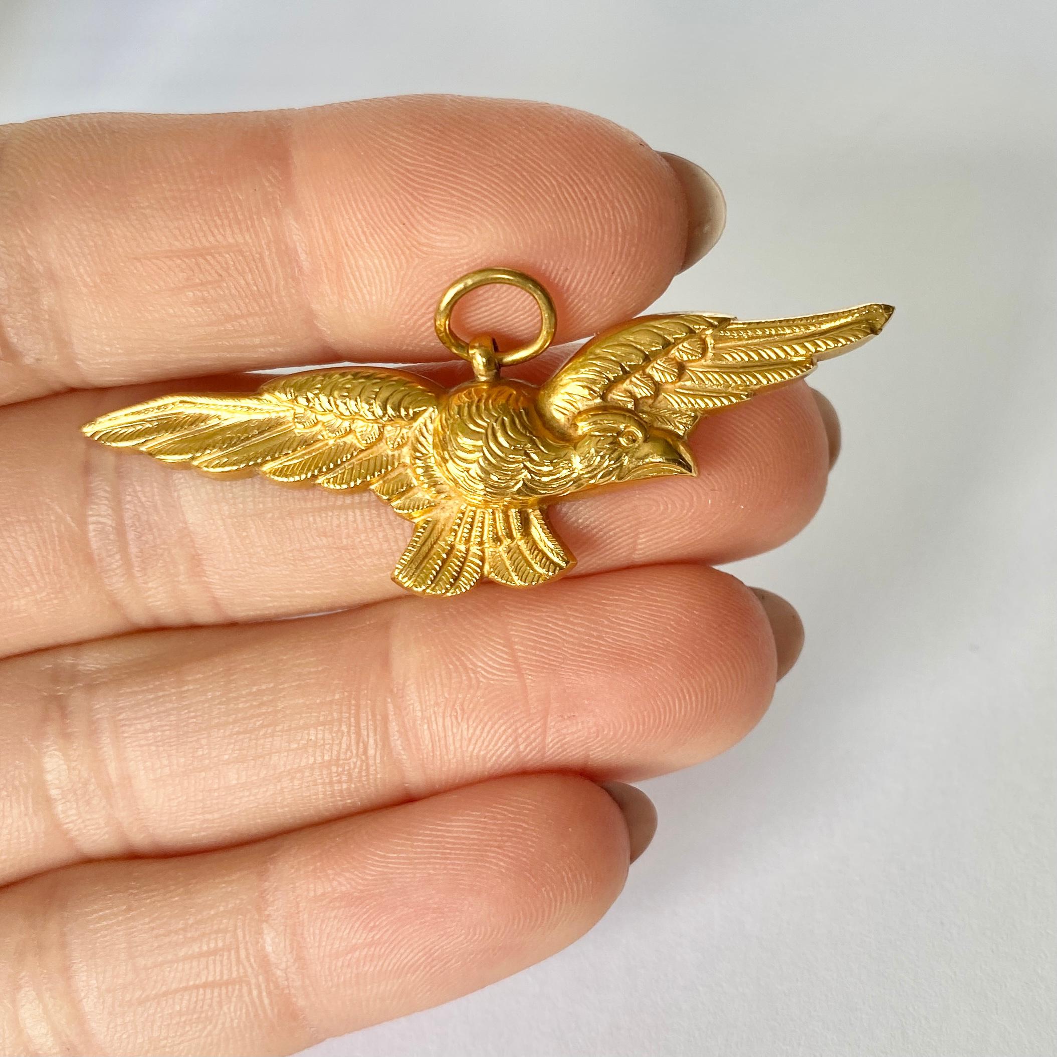 vintage gold eagle pendant