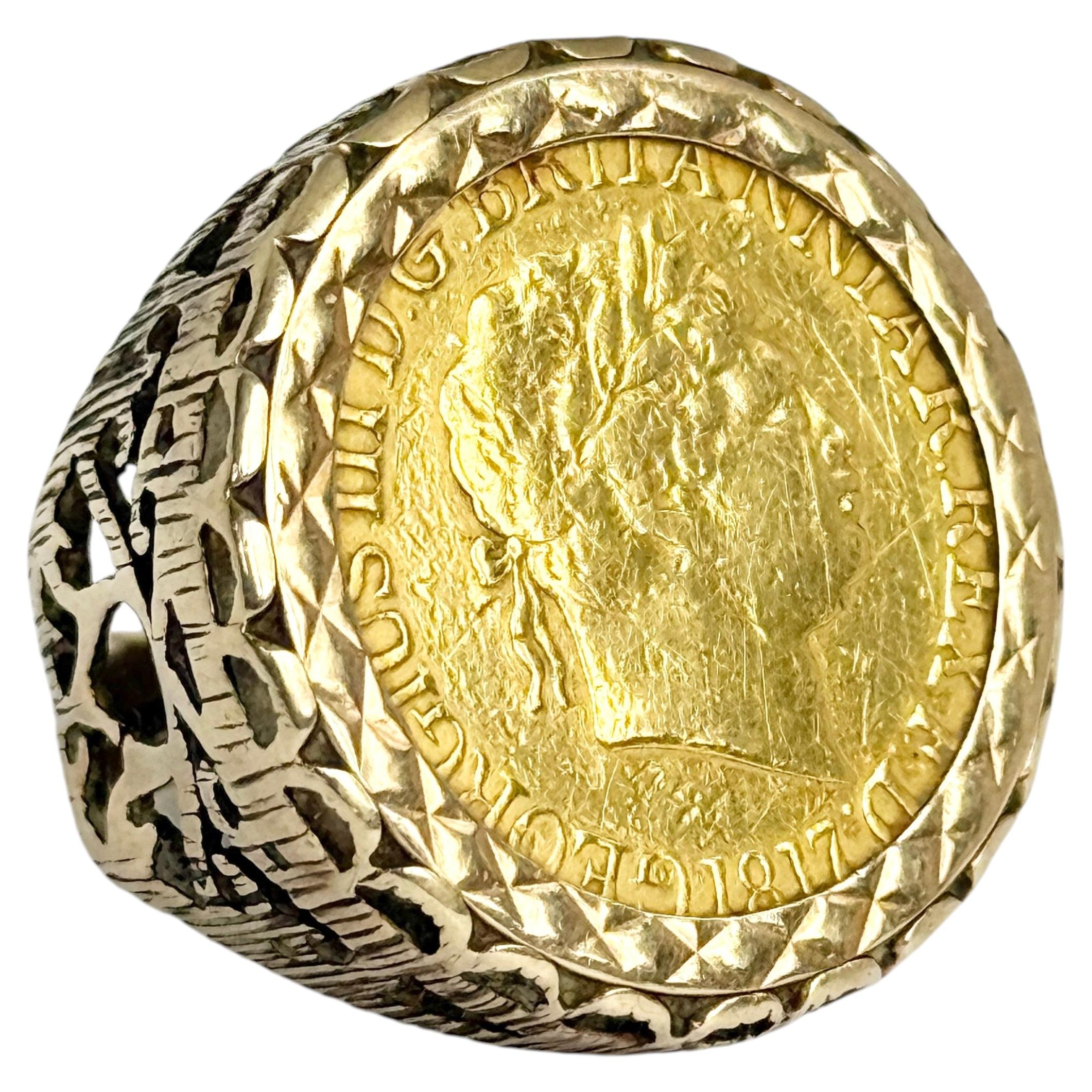 Vintage 18 Carat Gold Georgian Sovereign Signet Ring