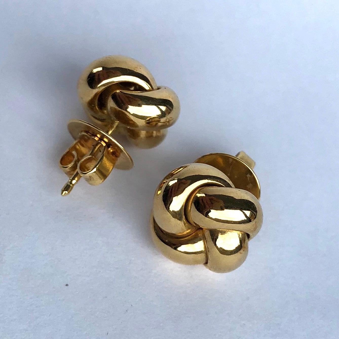 Modern Vintage 18 Carat Gold Knot Stud Earring
