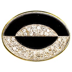 Vintage 18 Carat Gold Onyx and Diamond Ring