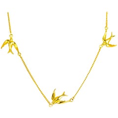 Vintage 18 Carat Gold Swallow Necklace