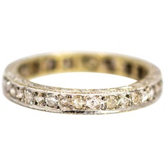 Vintage 18 Carat White Gold Full Diamond Eternity Band