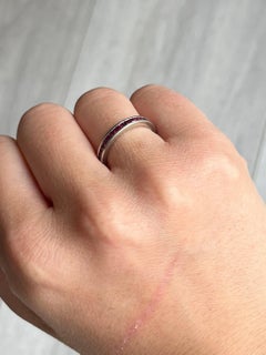 Vintage 18 Carat White Gold Ruby Full Eternity Band Ring
