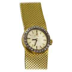 Vintage 18 Carat Yellow Gold Diamond Omega Ladies Wristwatch