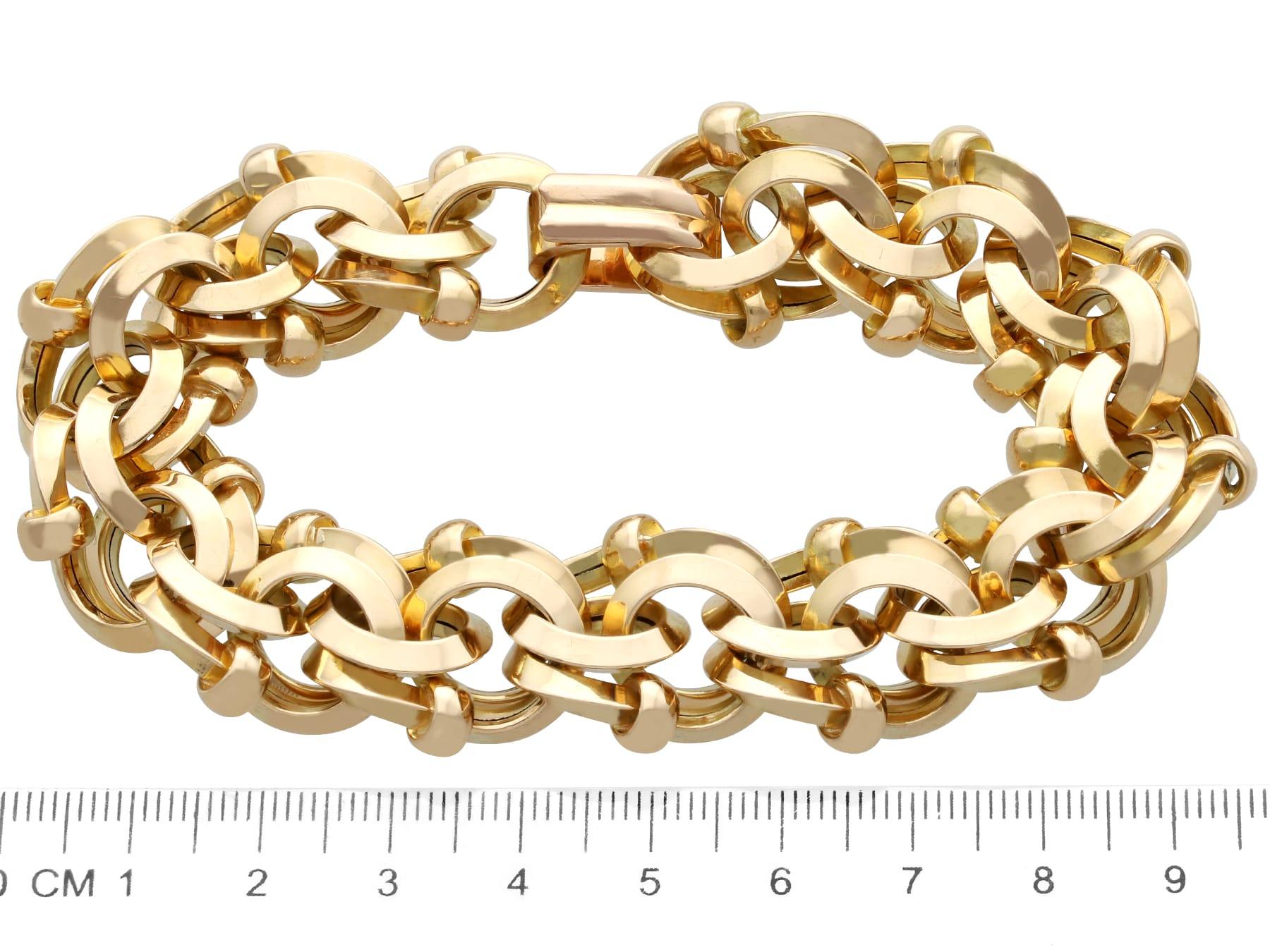 Bracelet français vintage en or jaune 18 carats en vente 5