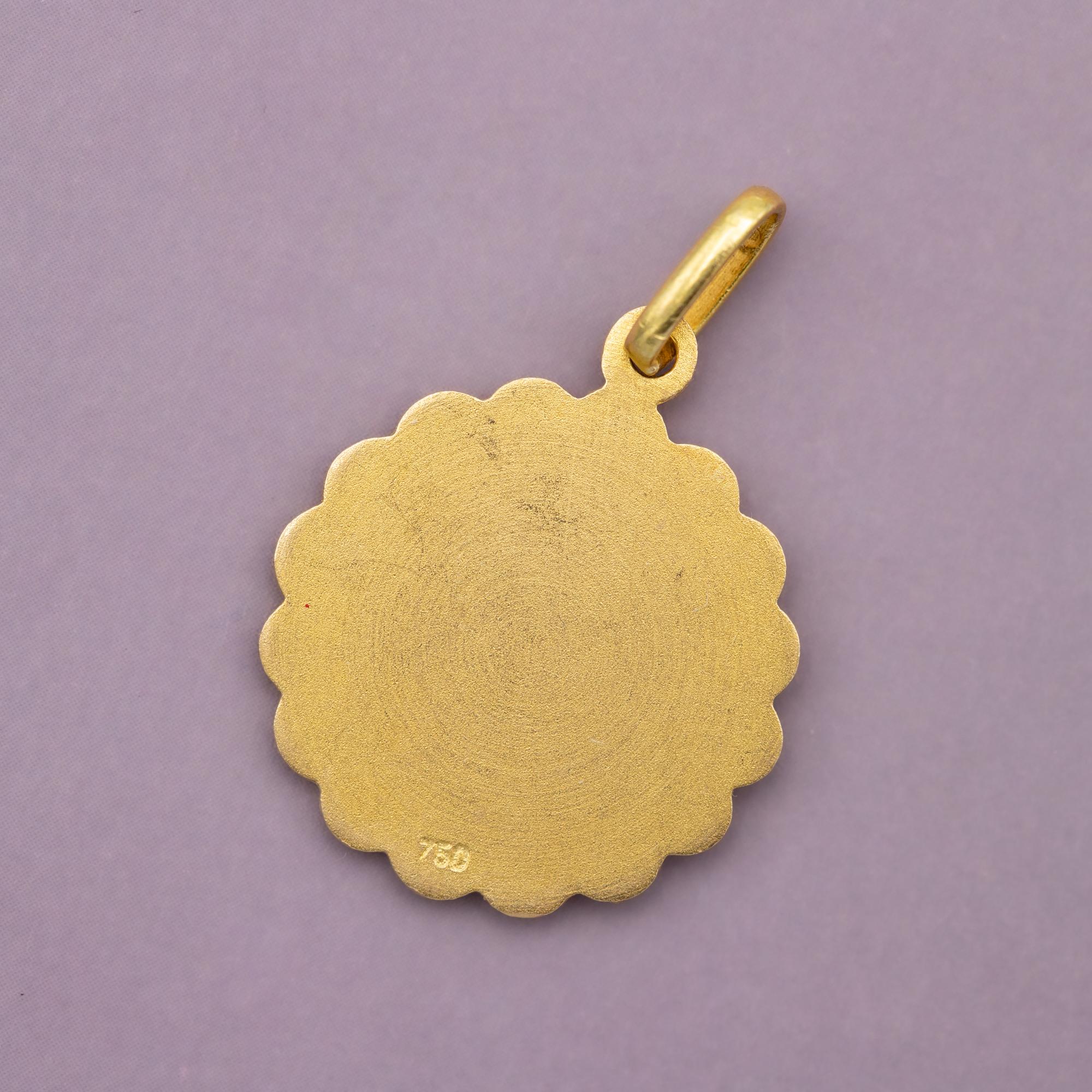 Vintage 18 k Italian zodiac pendant - Leo charm - solid yellow gold - Star sign In Good Condition In Antwerp, BE