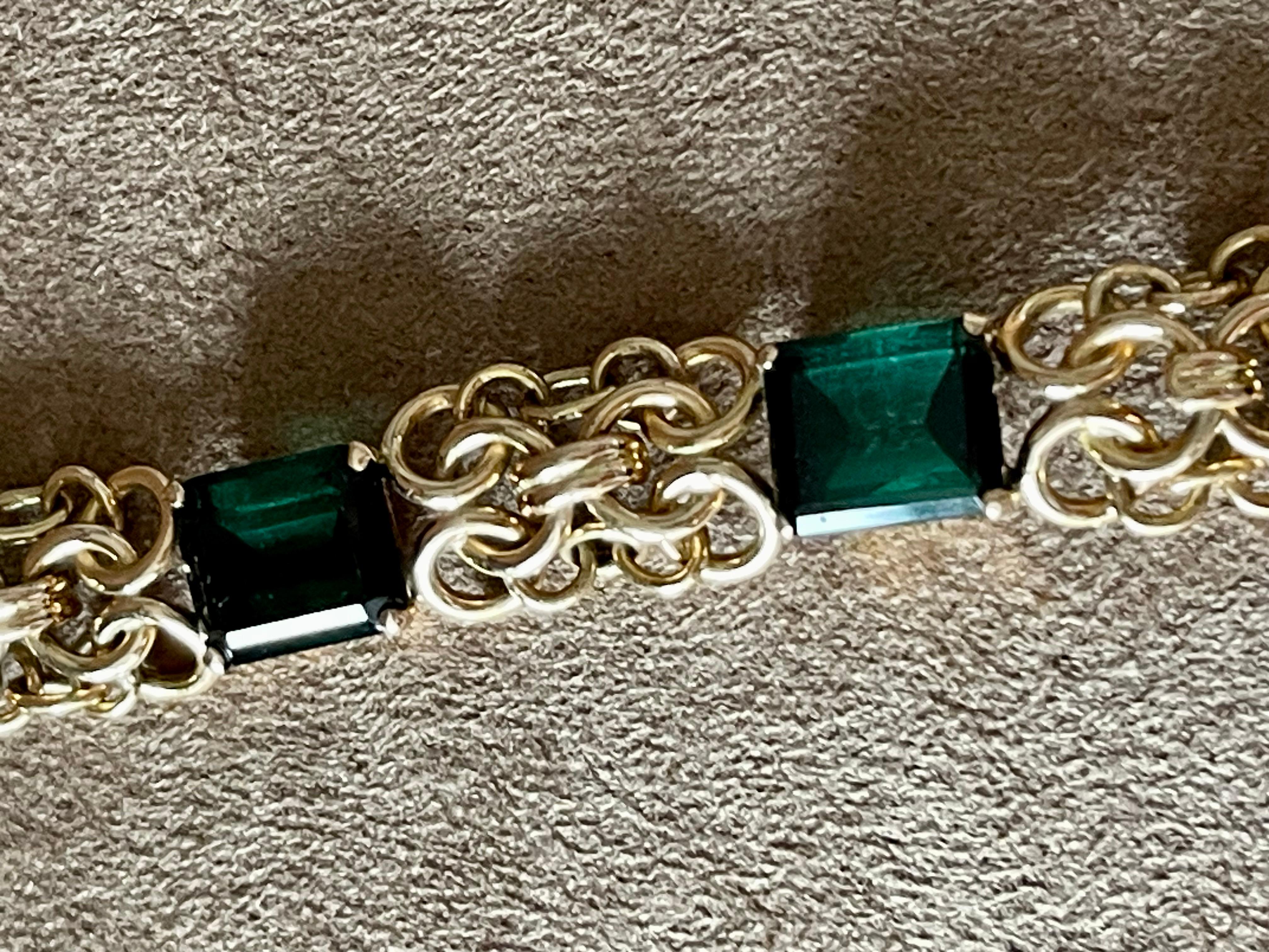 Vintage 18 K rose Gold green Torumaline Bracelet 1950 For Sale 2