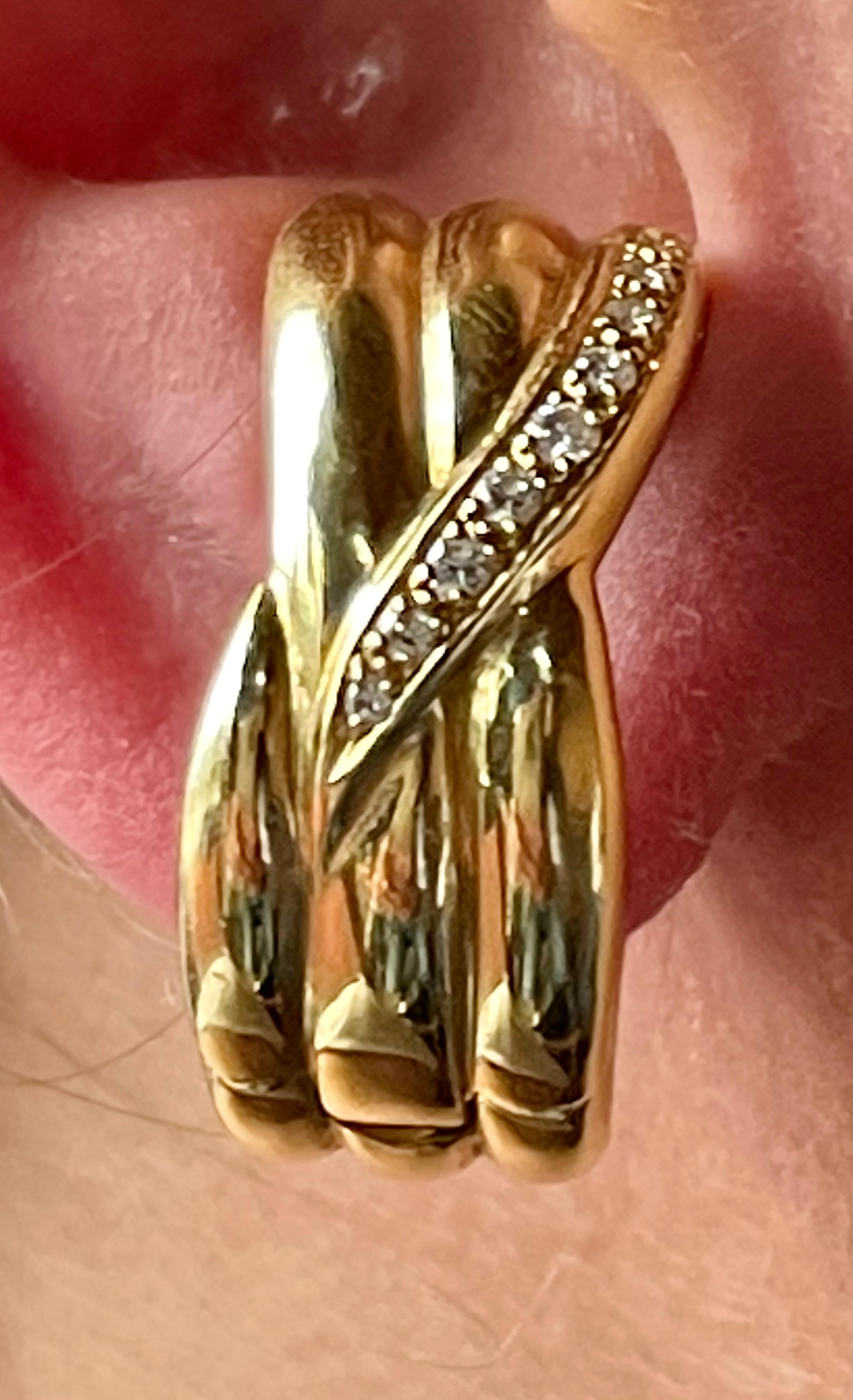 Vintage-Ohrringe aus 18 Karat Gelbgold mit Diamanten, um 1980 im Zustand „Gut“ im Angebot in Zurich, Zollstrasse