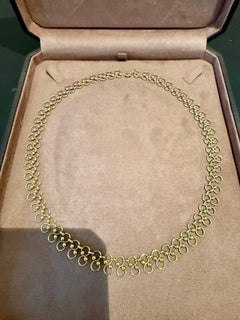 Vintage 18 K yellow Gold wire Necklace 1950s