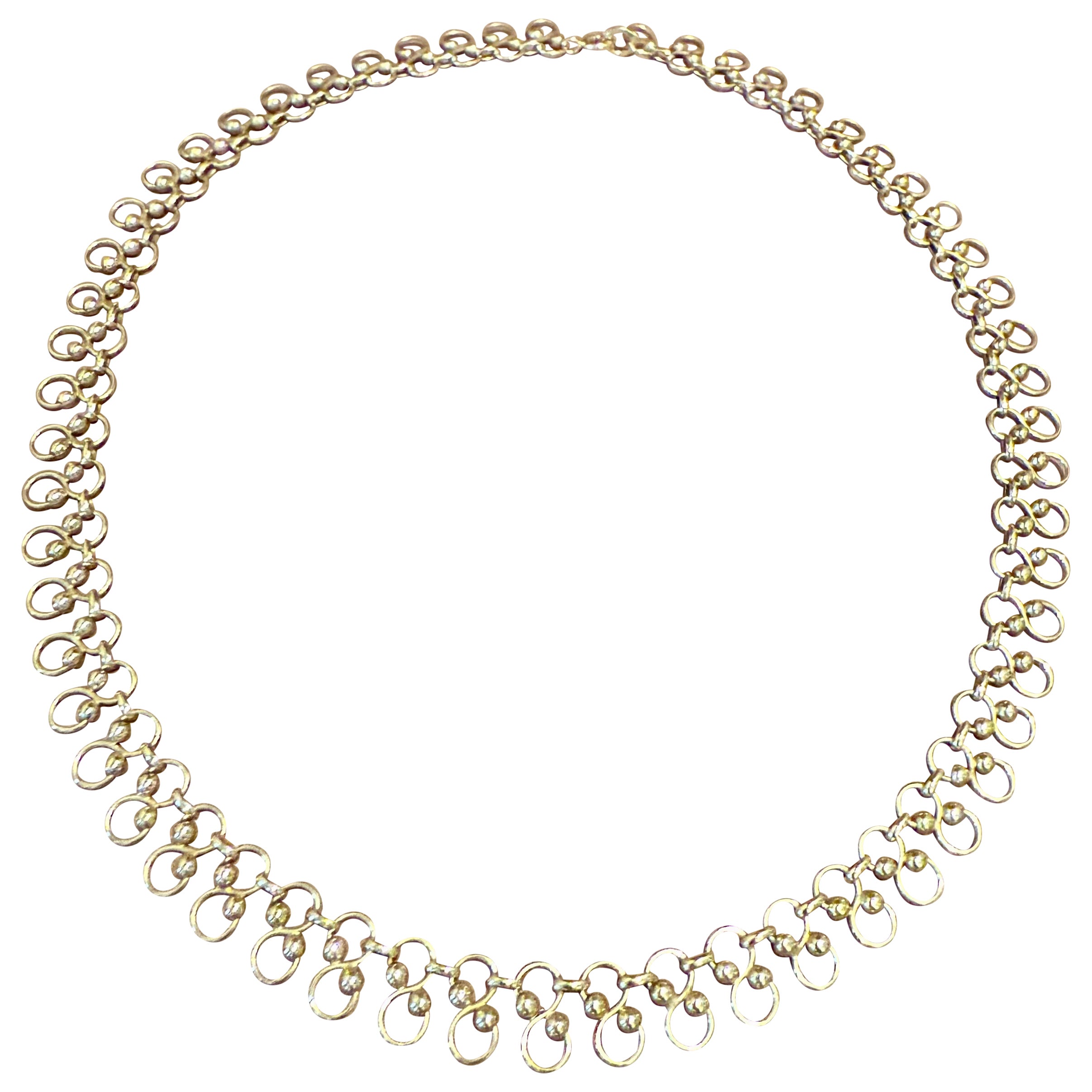 Vintage 18 K yellow Gold wire Necklace 1950s For Sale