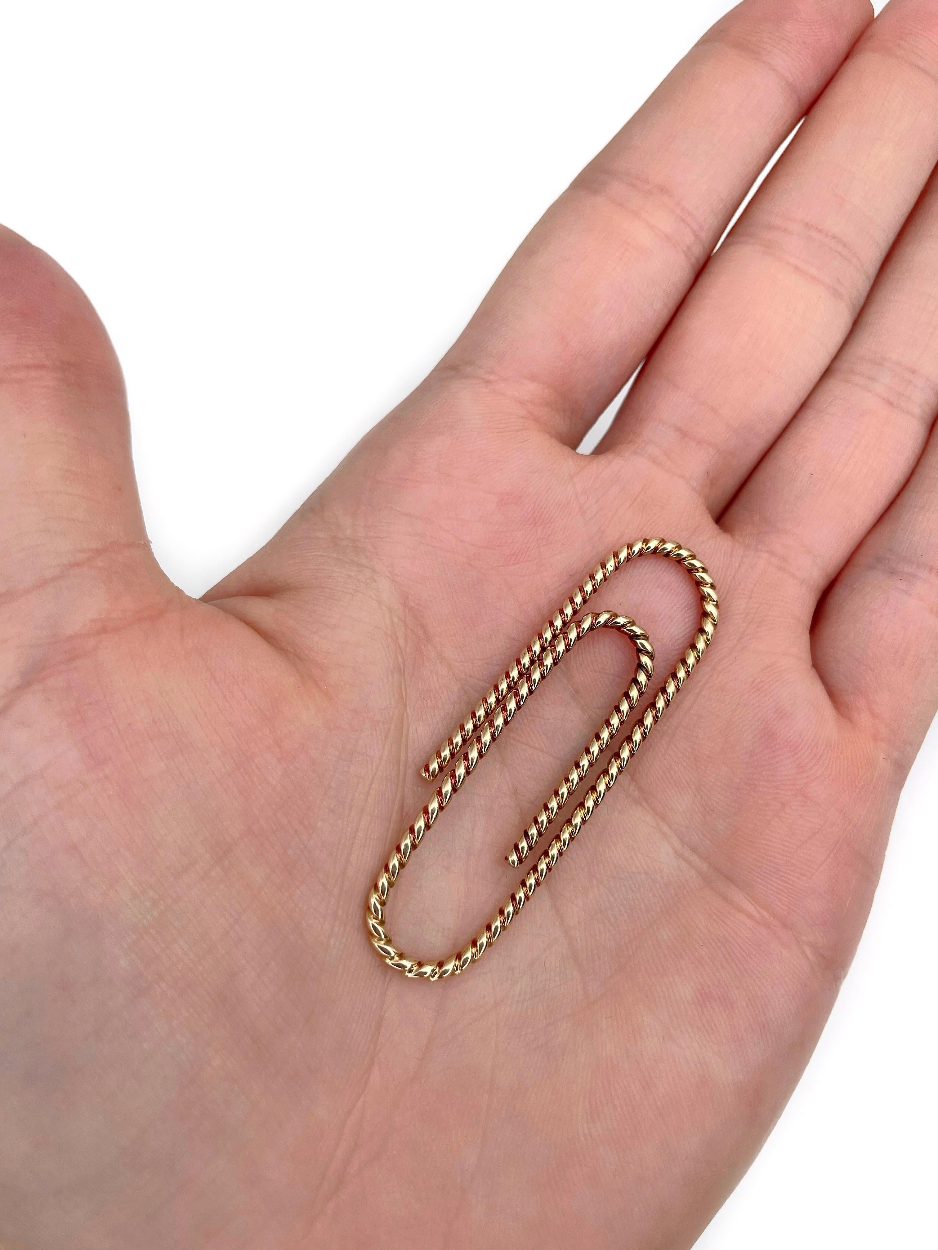 18 Karat Bi-color Gold figurale Papier-Clip Geldklammer (Moderne)
