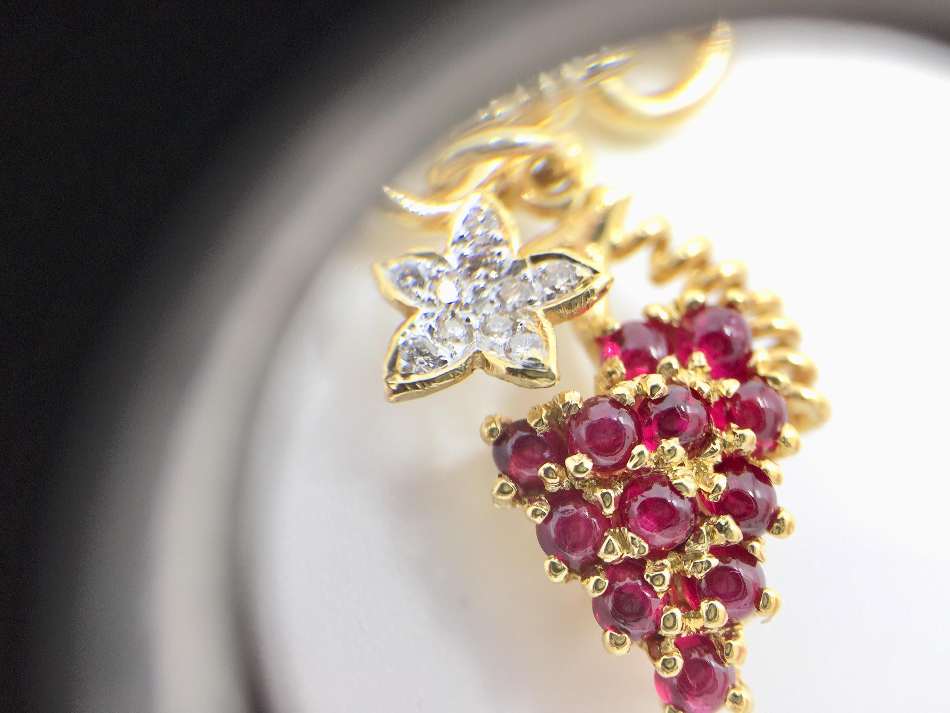 Vintage 18 Karat Diamond and Precious Gemstone Grape Charm Bracelet 1