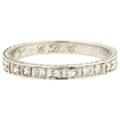 Vintage 18 Karat Diamond Wedding Band 0.15 Carat, circa 1930s