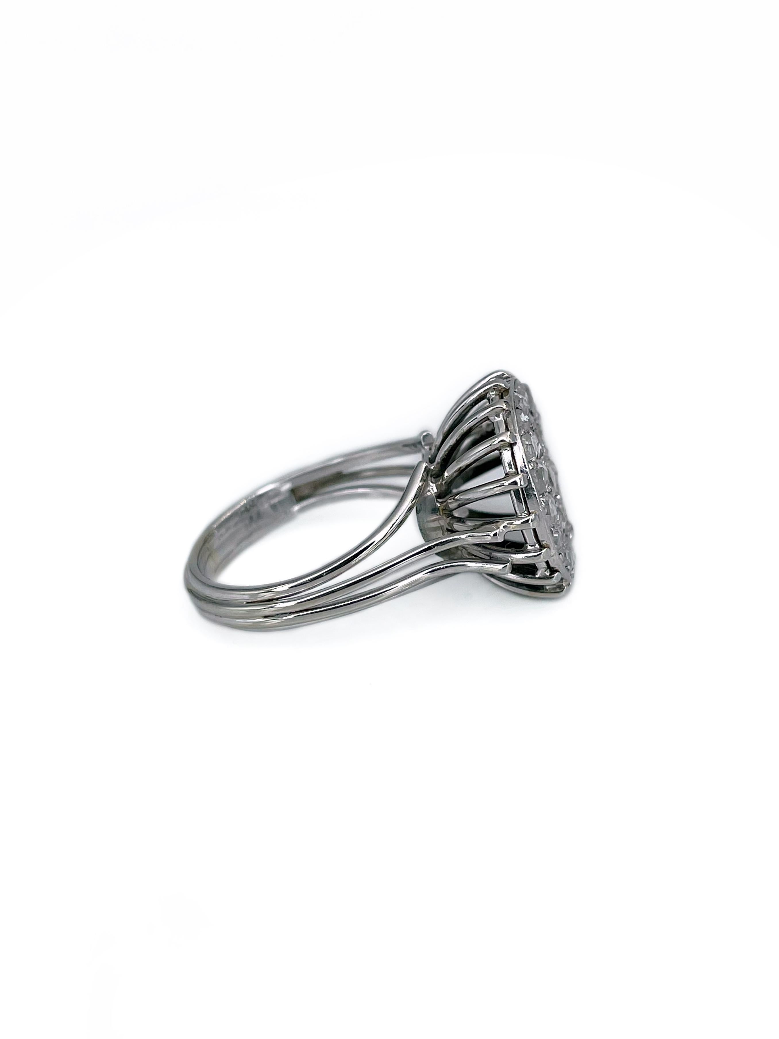 Women's Vintage 18 Karat Gold 0.55 Carat Rose Cut Diamond Cocktail Ring For Sale