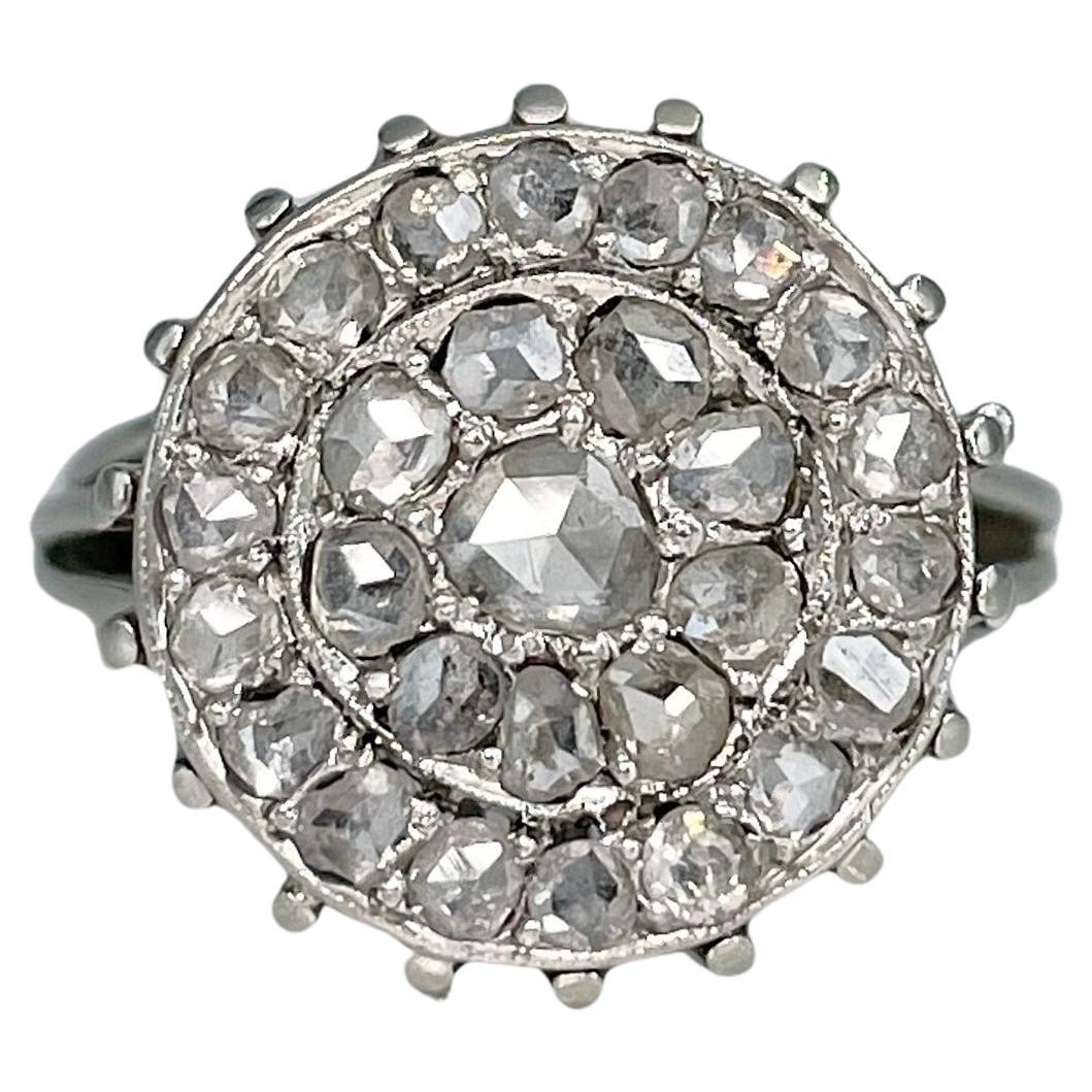Vintage 18 Karat Gold 0.55 Carat Rose Cut Diamond Cocktail Ring