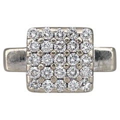 Retro 18 Karat Gold 0.82 Carat Diamond Geometric Design Ring