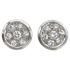 Boucles d'oreilles vintage en or 18 carats 0.85 carat diamant rond