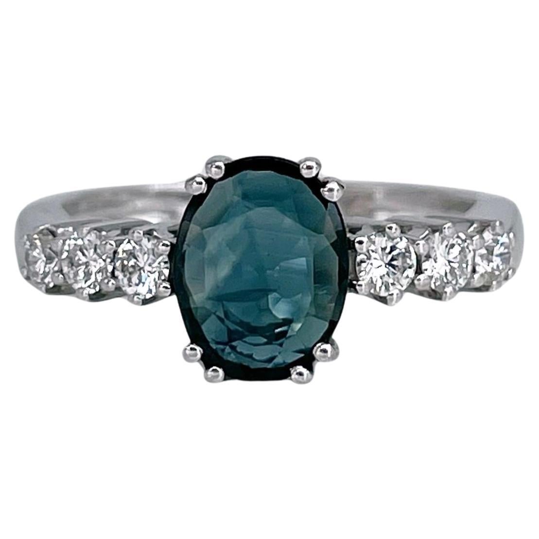 Vintage 18 Karat Gold 1,10 Karat VS Saphir 0,36 Karat VVS-VS Diamantring