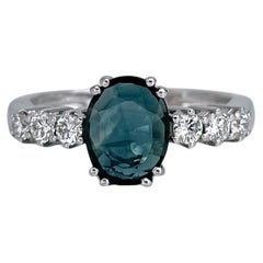 Vintage 18 Karat Gold 1.10 Carat VS Sapphire 0.36 Carat VVS-VS Diamond Ring