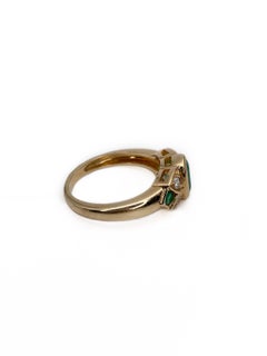 18 Karat Gold 1,33 Karat Smaragd 0,18 Karat Diamant-Bandring